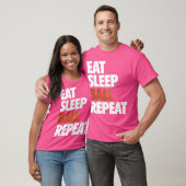 Eat Sleep Basketball Herhalen T-shirt (Unisex)