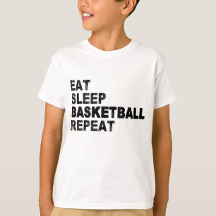 Eat Sleep Basketball Herhalen T-shirt