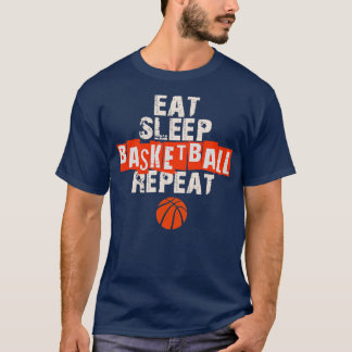 Eat Sleep Basketball Herhalen T-shirt