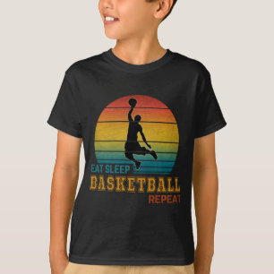 Eat Sleep Basketball Herhalen T-shirt