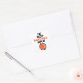 Eat Sleep Basketball Herhalen Vierkante Sticker (Envelop)