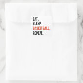 Eat Sleep Basketball Herhalen Vierkante Sticker (Tas)