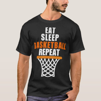 Eat Sleep Basketball Herhalen voor basketbalventil T-shirt