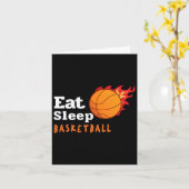 Eat Sleep Basketball Kaart (Gele Bloem)