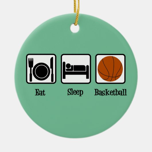 Eat Sleep Basketball Keramisch Ornament (Voorkant)