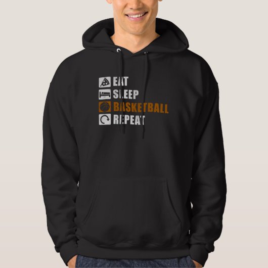 Eat Sleep Basketball Player Gift Idee Hoodie (Voorkant)