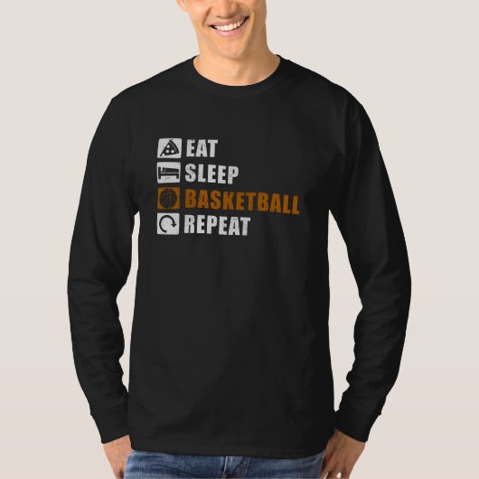 Eat Sleep Basketball Player Gift Idee T-shirt (Voorkant)