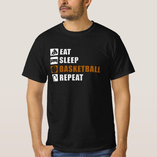 Eat Sleep Basketball Player Gift Idee T-shirt (Voorkant)