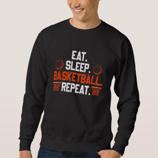 Eat Sleep Basketball Repeat 1 Trui (Voorkant)