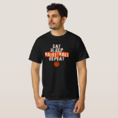 Eat, Sleep, Basketball, Repeat T-shirt (Voorkant volledig)