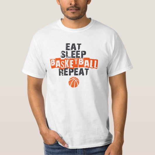 Eat, Sleep, Basketball, Repeat T-shirt (Voorkant)