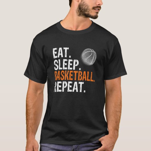 Eat Sleep Basketball Repeat T-shirt (Voorkant)
