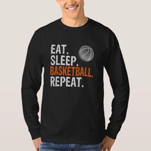Eat Sleep Basketball Repeat T-shirt (Voorkant)