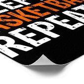 Eat Sleep Basketball Repeteren Gift Poster (Hoek)