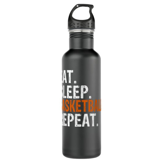 Eat Sleep Basketball Repeteren Gift Waterfles (Voorkant)