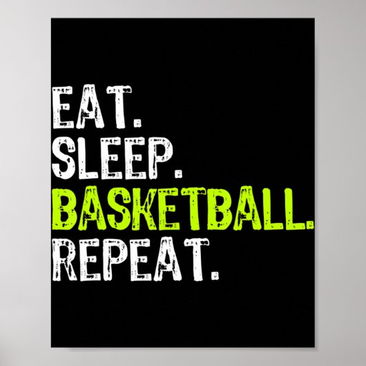 Eat Sleep Basketball Repo Player Fun Cool Lover Poster (Voorkant)