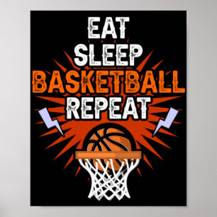 Eat Sleep Basketball Repo Player Gift Fun Basket Poster