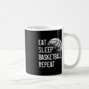 Eat Sleep Basketball Repo voor mannen meisjes B Koffiemok