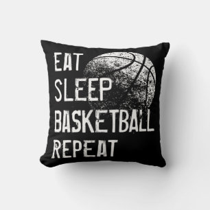 Eat Sleep Basketball Repo voor mannen meisjes B Kussen