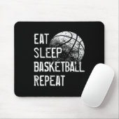 Eat Sleep Basketball Repo voor mannen meisjes B Muismat (Met muis)
