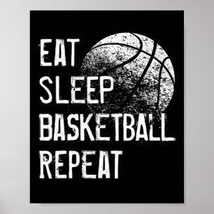 Eat Sleep Basketball Repo voor mannen meisjes B Poster