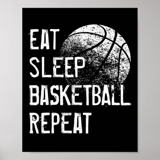 Eat Sleep Basketball Repo voor mannen meisjes B Poster (Voorkant)