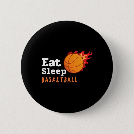 Eat Sleep Basketball Ronde Button 5,7 Cm (Voorkant)