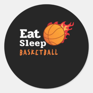 Eat Sleep Basketball Ronde Sticker