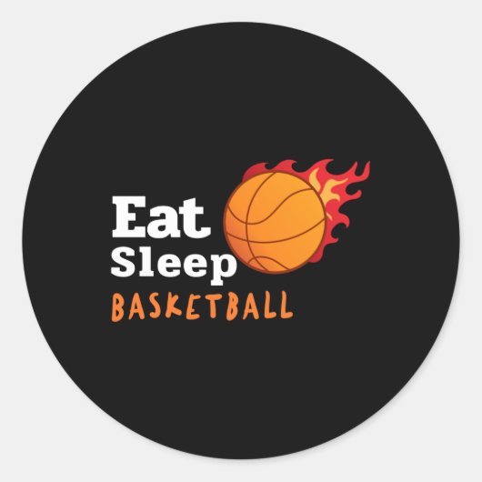 Eat Sleep Basketball Ronde Sticker (Voorkant)