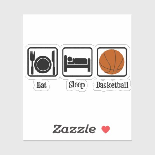 Eat Sleep Basketball Sticker (Vel)