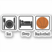 Eat Sleep Basketball Sticker (Voorkant)