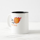 Eat Sleep Basketball Tweekleurige Koffiemok (Voorkant links)
