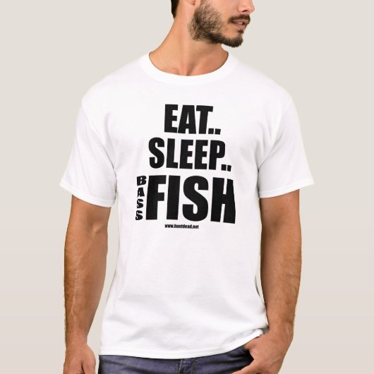 Eat Sleep Bass Fish T-shirt (Voorkant)