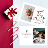 Eat Sleep Be Merry Fun Foto van de Baby Feestdagenkaart