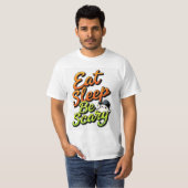 Eat Sleep Be Scary T-Shirt, Cute Ghost Halloween T T-shirt (Voorkant volledig)
