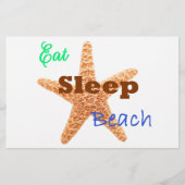 Eat Sleep Beach - 8,5 x 5,5 Poster Briefpapier (Voorkant)