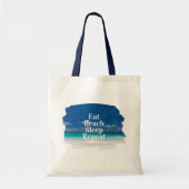Eat Sleep Beach Herhaal Tropisch Turquoise Water Tote Bag (Voorkant)