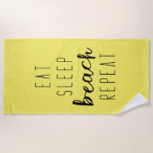 Eat Sleep Beach Herhalen Strandlaken (Voorkant)