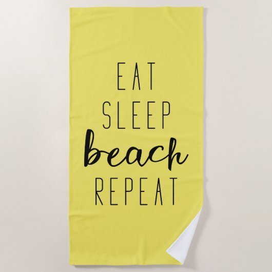 Eat Sleep Beach Herhalen Strandlaken (Voorkant)