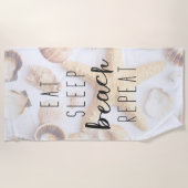 Eat Sleep Beach Herhalen Strandlaken (Voorkant)
