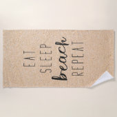Eat Sleep Beach Herhalen Strandlaken (Voorkant)