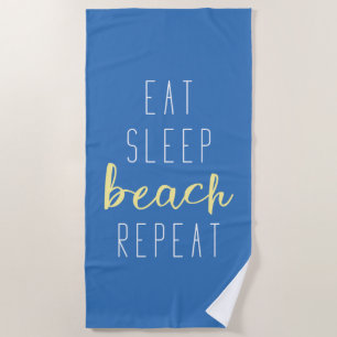 Eat Sleep Beach Herhalen Strandlaken