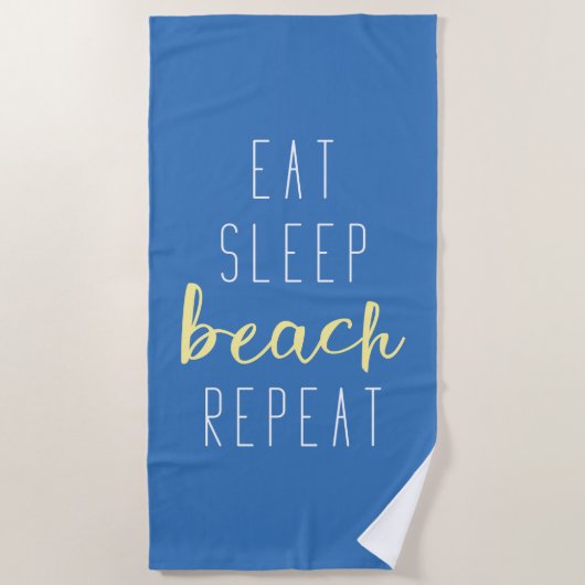 Eat Sleep Beach Herhalen Strandlaken (Voorkant)