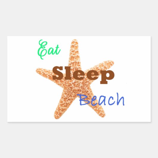 Eat Sleep Beach - Rectangle Sticker (Voorkant)
