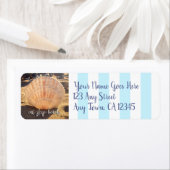 Eat Sleep Beach Seashell Aangepast script adres Etiket (Insitu)