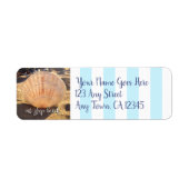 Eat Sleep Beach Seashell Aangepast script adres Etiket (Voorkant)