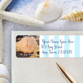 Eat Sleep Beach Seashell Aangepast script adres Etiket