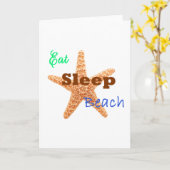 Eat Sleep Beach - Wenskaart Kaart (Gele Bloem)