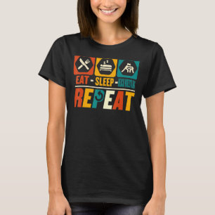 Eat Sleep Beach Wrestling Herhaal Wrestling T-shirt