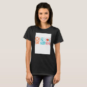 Eat Sleep Bead Beadwork Hand Stitching Sew T-shirt (Voorkant volledig)